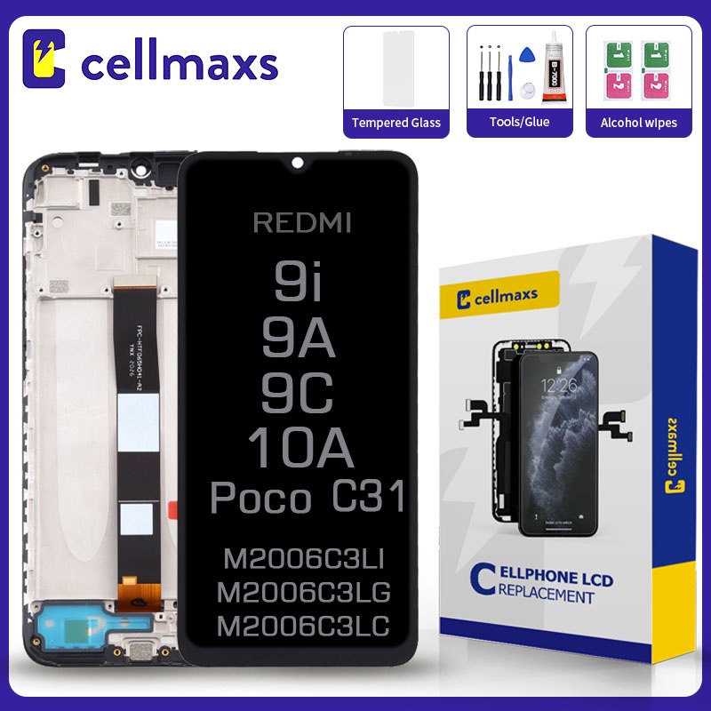 Tela Touch Display Frontal Compatível Redmi 9a 9c 9i Poco C3 — frontal completo com touch — imagem 1