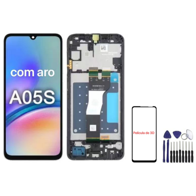 Samsung — Tela Frontal Display Lcd Touch Compatível A05s Com Aro — frontal completo com touch