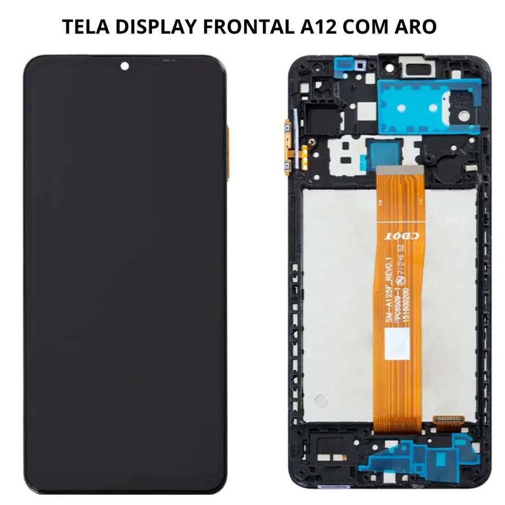 Samsung — Tela Compatível A12 A125 Com Aro — frontal completo com touch